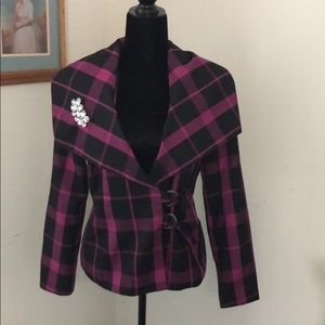 Purple and black blazer size 8